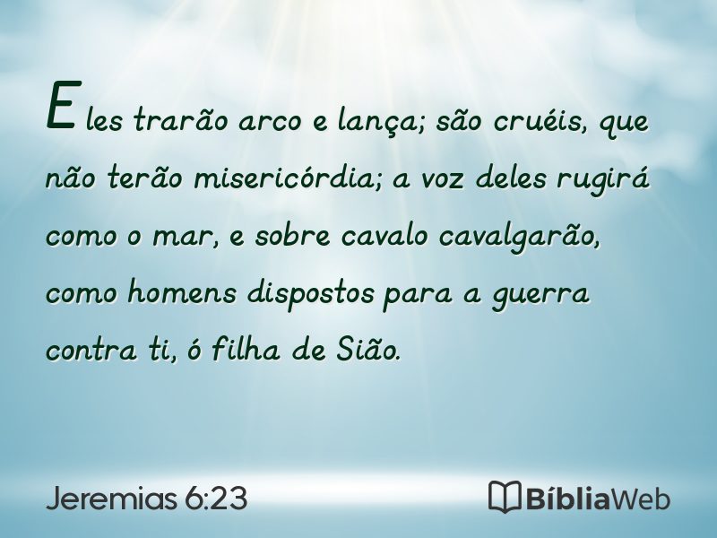 Jeremias 6:23 em imagem para compartilhar
