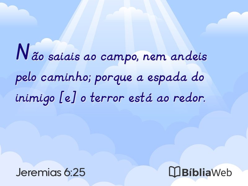 Jeremias 6:25 em imagem para compartilhar