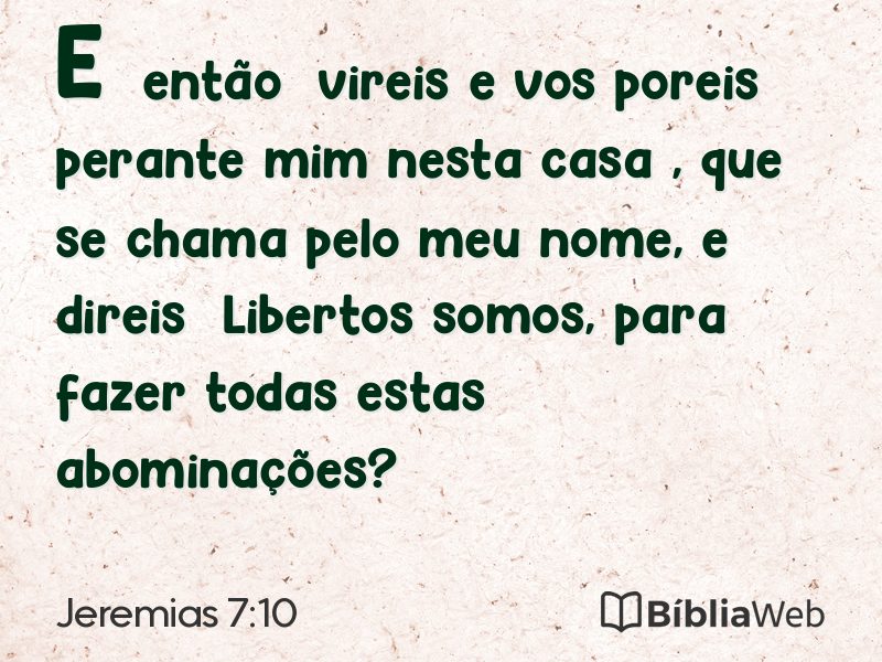 Jeremias 7:10 em imagem para compartilhar