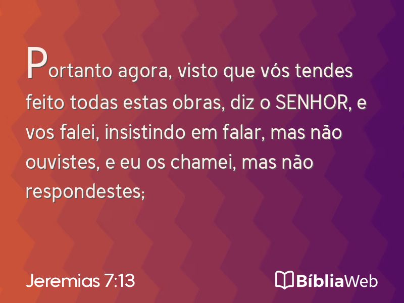 Jeremias 7:13 em imagem para compartilhar