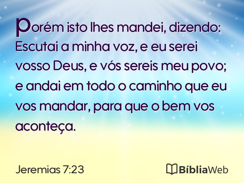 Jeremias 7:23 em imagem para compartilhar