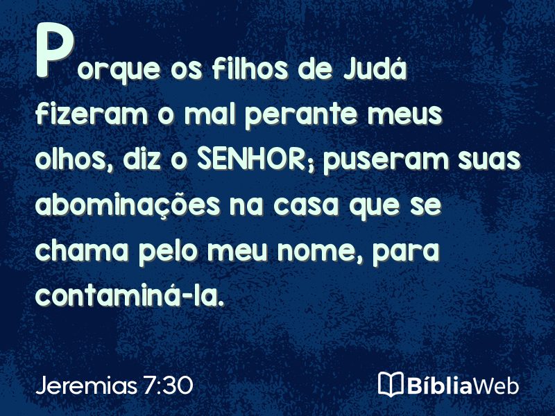 Jeremias 7:30 em imagem para compartilhar