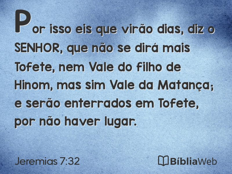 Jeremias 7:32 em imagem para compartilhar