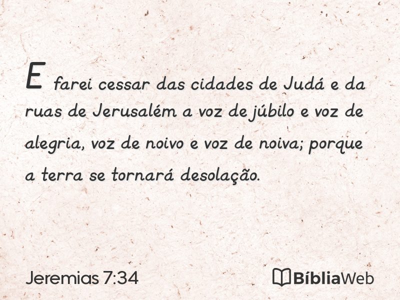 Jeremias 7:34 em imagem para compartilhar