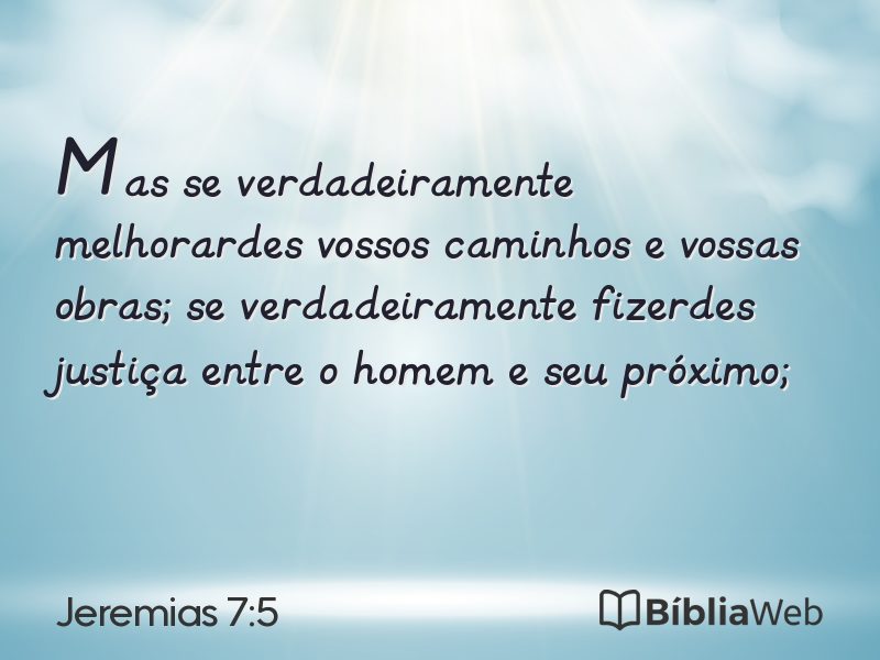 Jeremias 7:5 em imagem para compartilhar