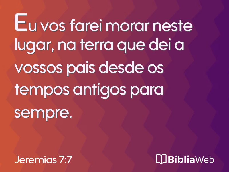 Jeremias 7:7 em imagem para compartilhar