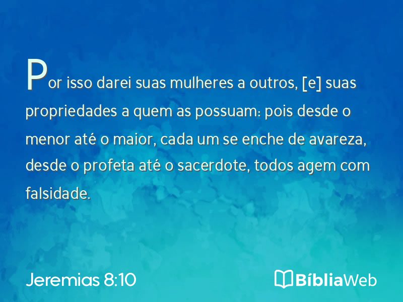 Jeremias 8:10 em imagem para compartilhar