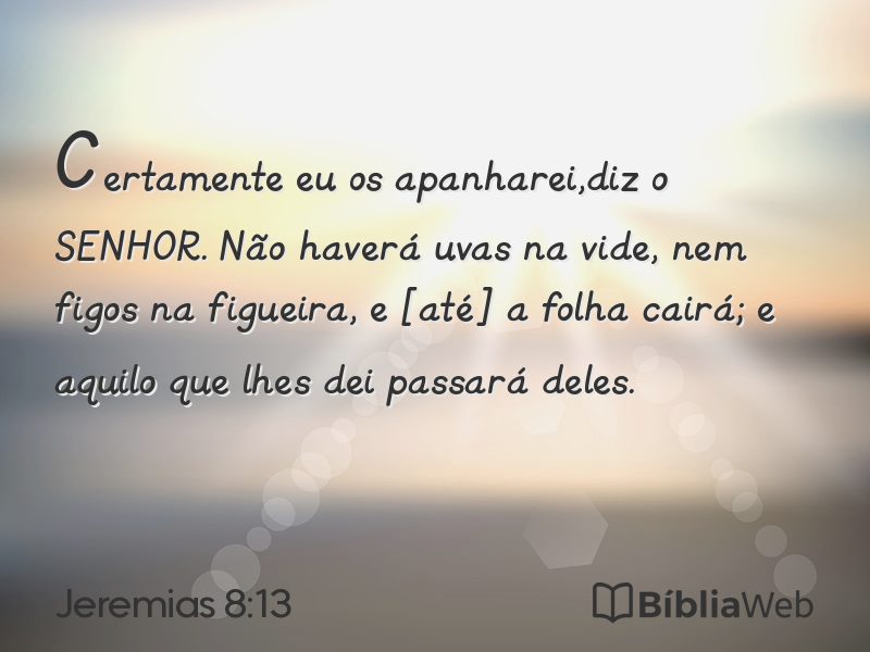 Jeremias 8:13 em imagem para compartilhar