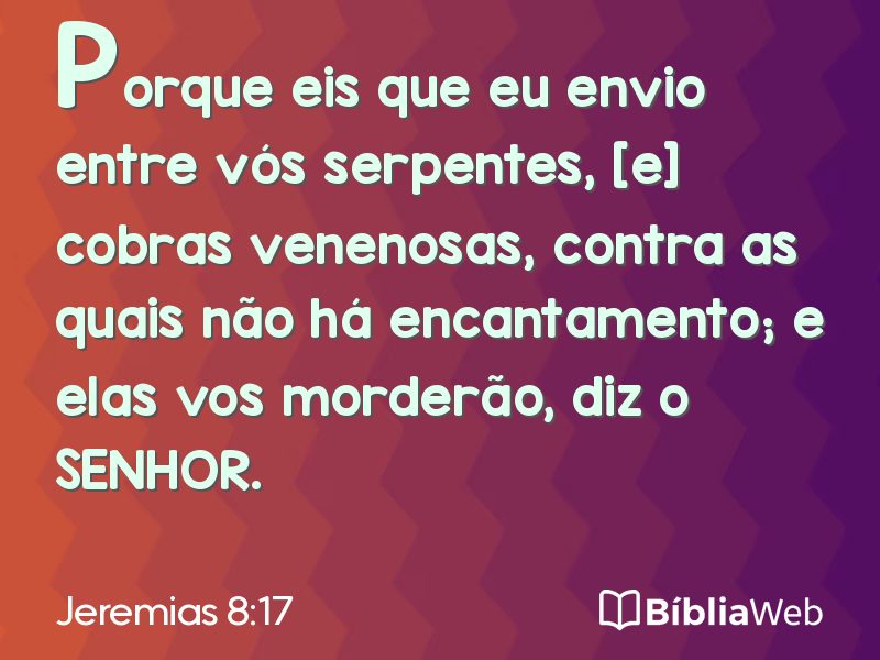 Jeremias 8:17 em imagem para compartilhar