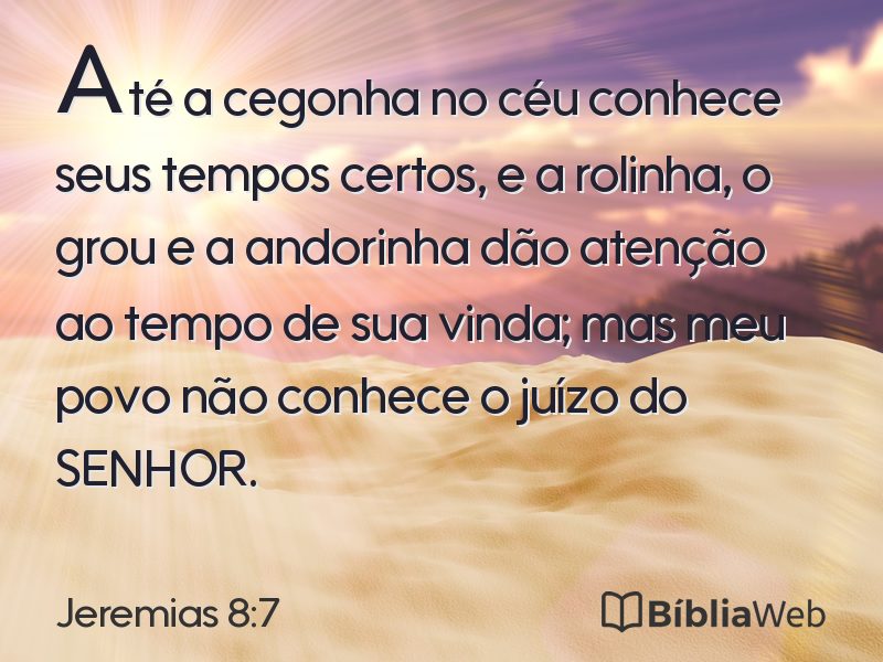Jeremias 8:7 em imagem para compartilhar