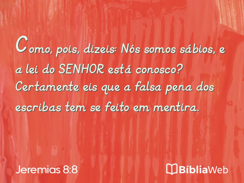 Jeremias 8:8 em imagem para compartilhar