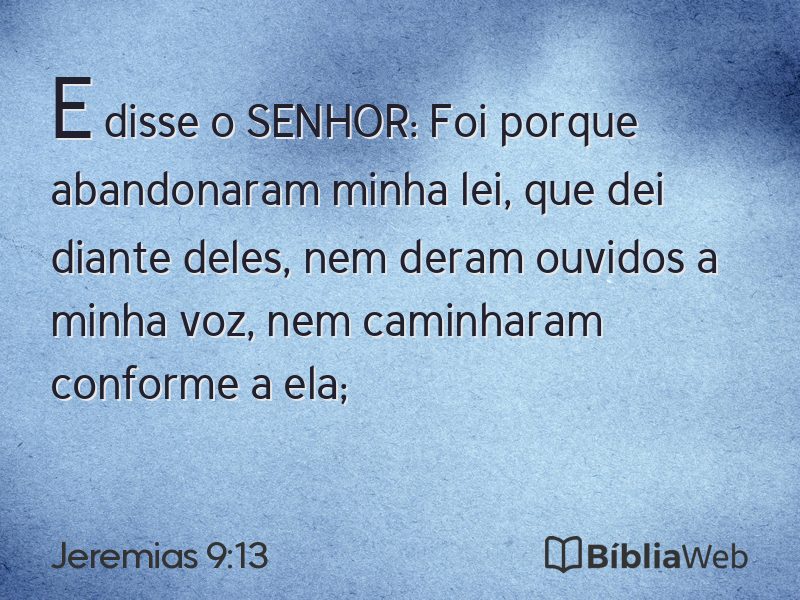 Jeremias 9:13 em imagem para compartilhar