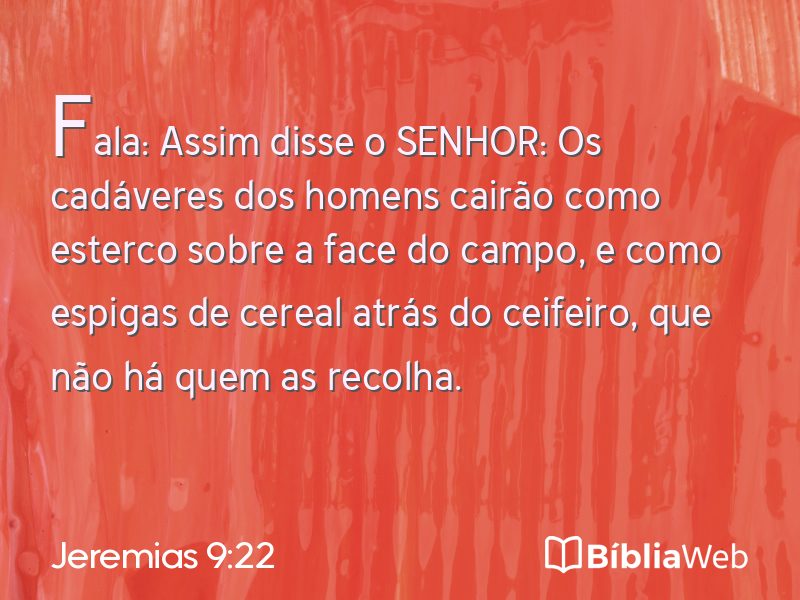Jeremias 9:22 em imagem para compartilhar