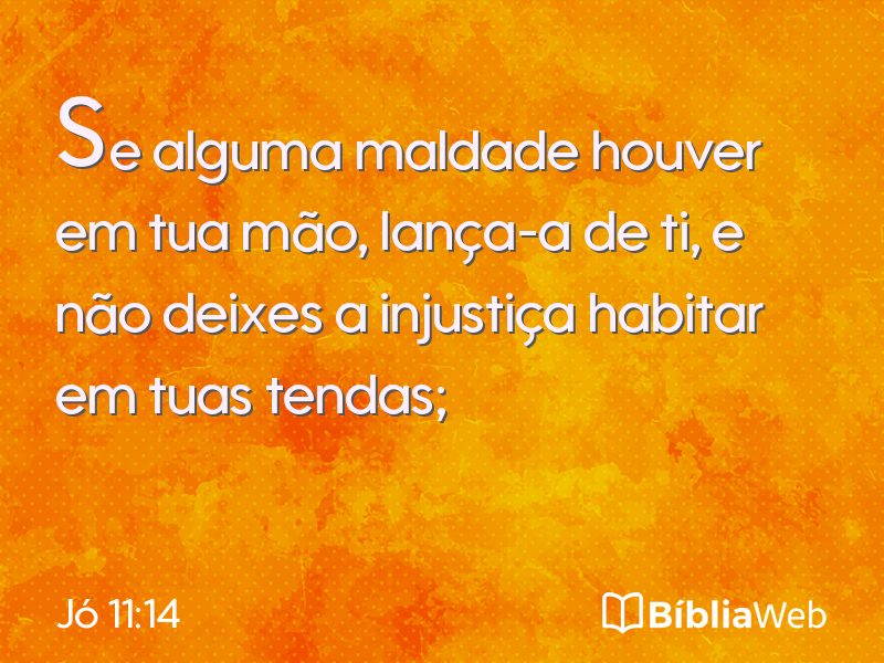 Jó 11:14 em imagem para compartilhar