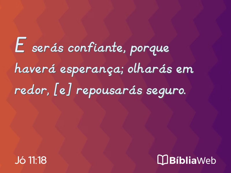 Jó 11:18 em imagem para compartilhar