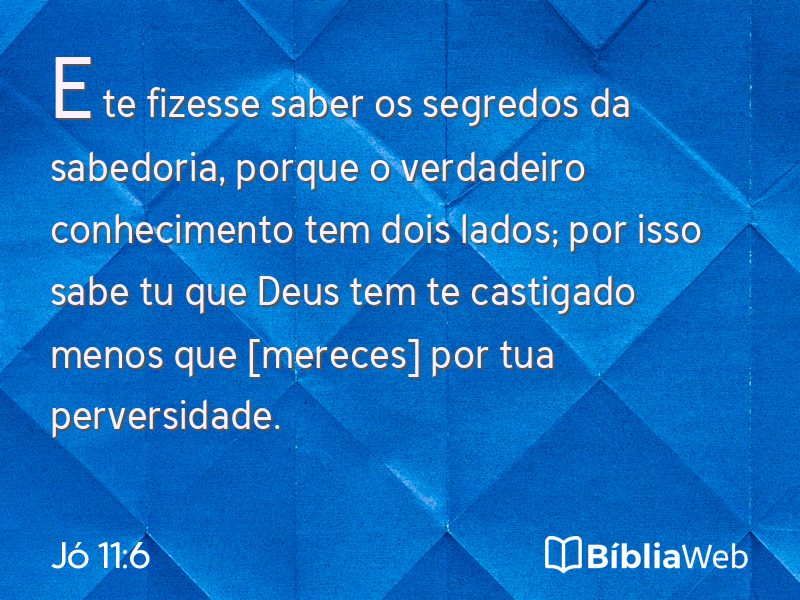 Jó 11:6 em imagem para compartilhar