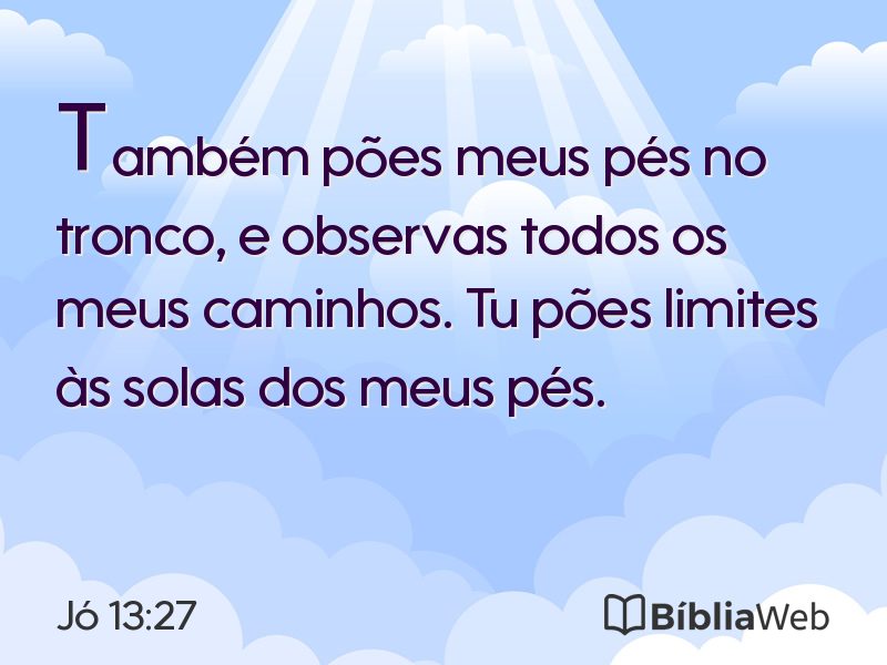 Jó 13:27 em imagem para compartilhar