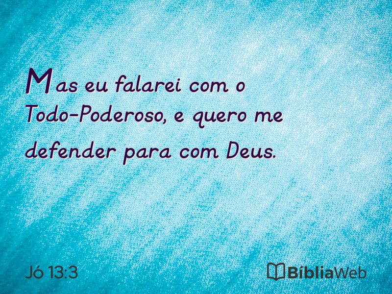 Jó 13:3 em imagem para compartilhar