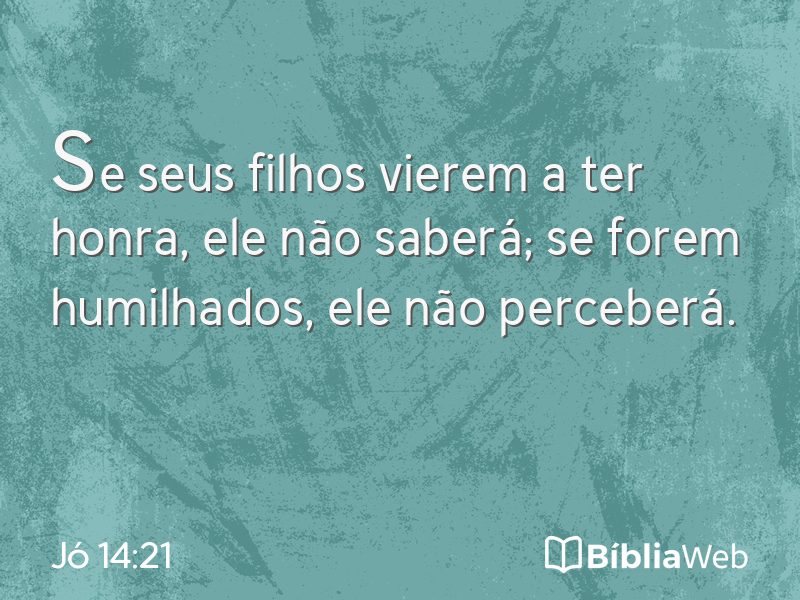 Jó 14:21 em imagem para compartilhar