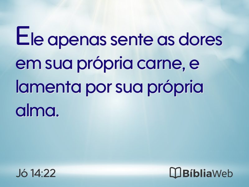 Jó 14:22 em imagem para compartilhar