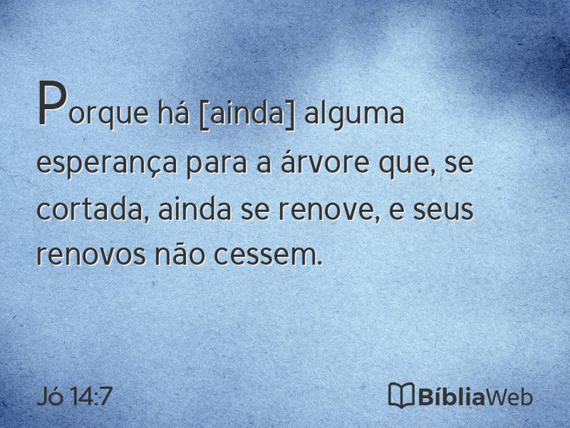 Jó 14:7 em imagem para compartilhar