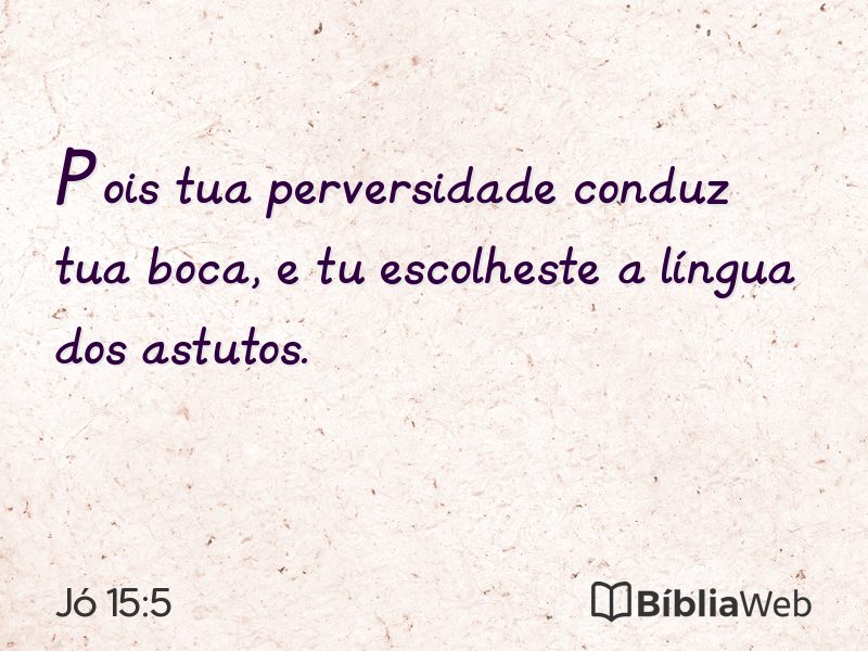 Jó 15:5 em imagem para compartilhar