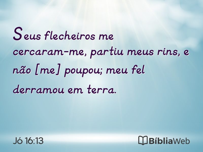 Jó 16:13 em imagem para compartilhar
