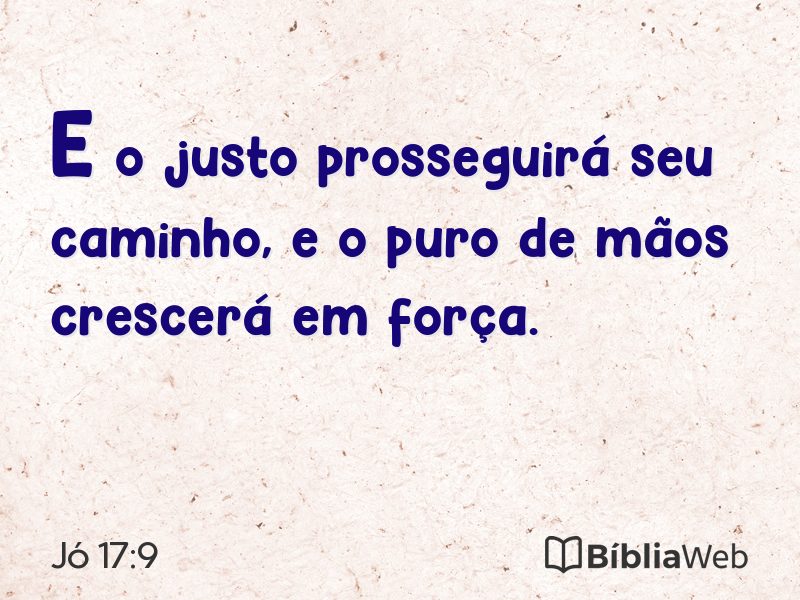 Jó 17:9 em imagem para compartilhar