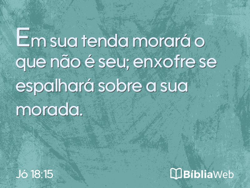 Jó 18:15 em imagem para compartilhar
