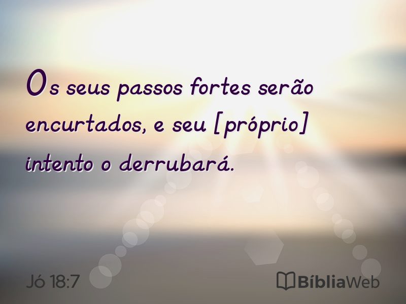 Jó 18:7 em imagem para compartilhar