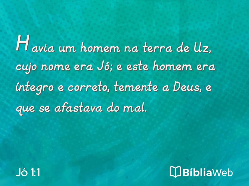 Jó 1:1 em imagem para compartilhar
