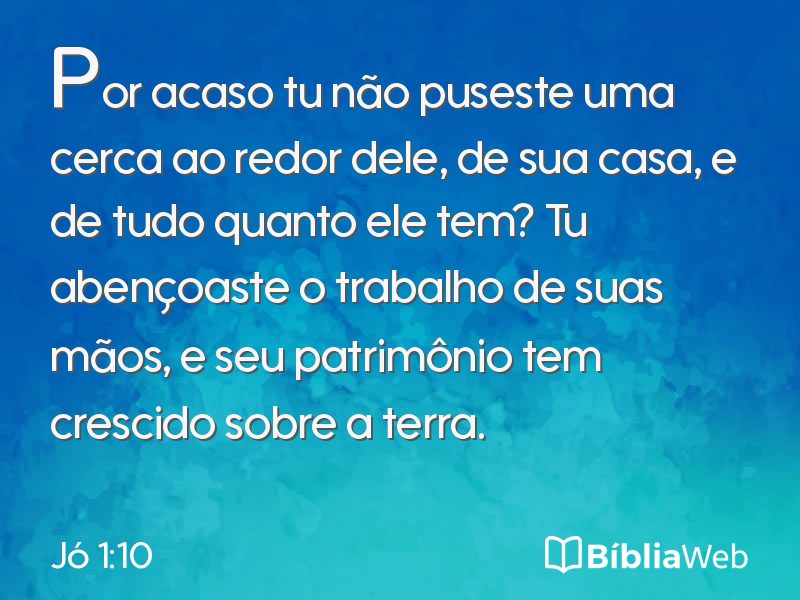 Jó 1:10 em imagem para compartilhar