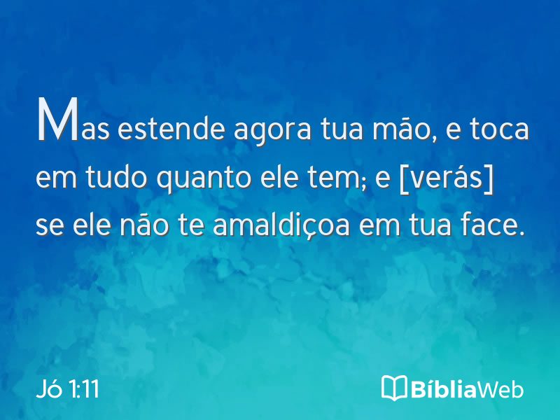 Jó 1:11 em imagem para compartilhar