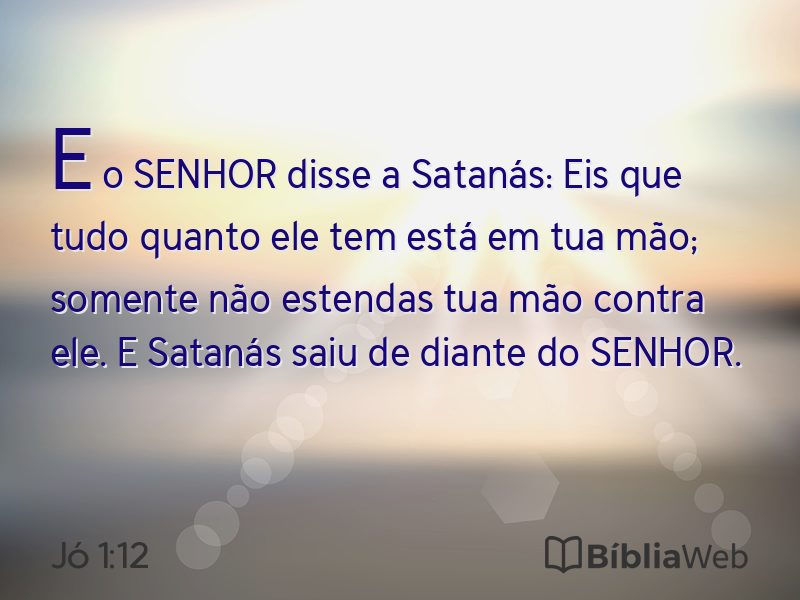 Jó 1:12 em imagem para compartilhar
