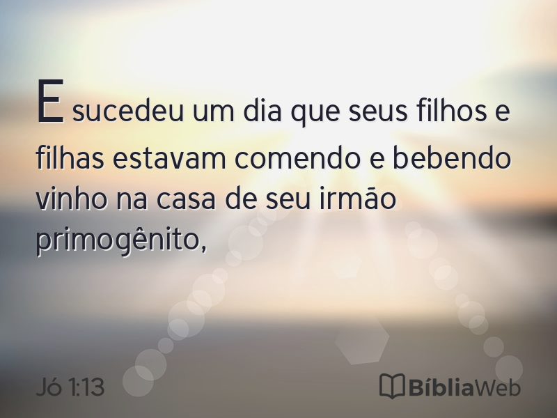 Jó 1:13 em imagem para compartilhar
