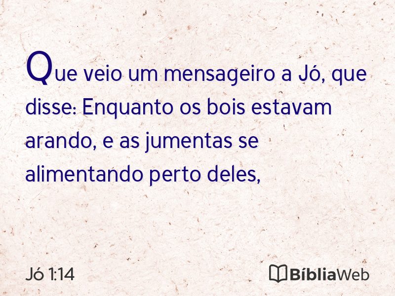 Jó 1:14 em imagem para compartilhar