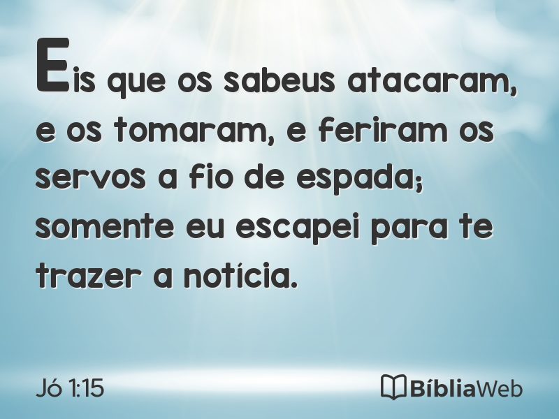 Jó 1:15 em imagem para compartilhar