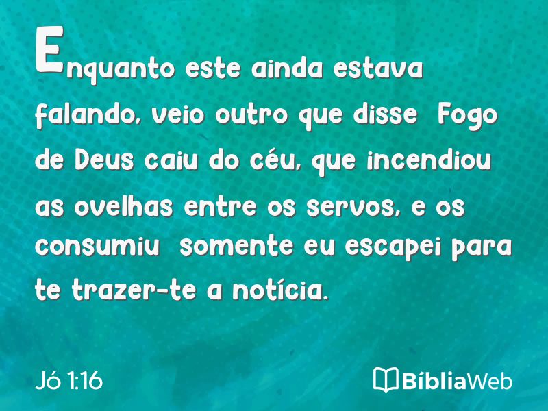 Jó 1:16 em imagem para compartilhar