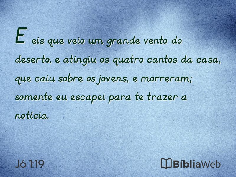 Jó 1:19 em imagem para compartilhar