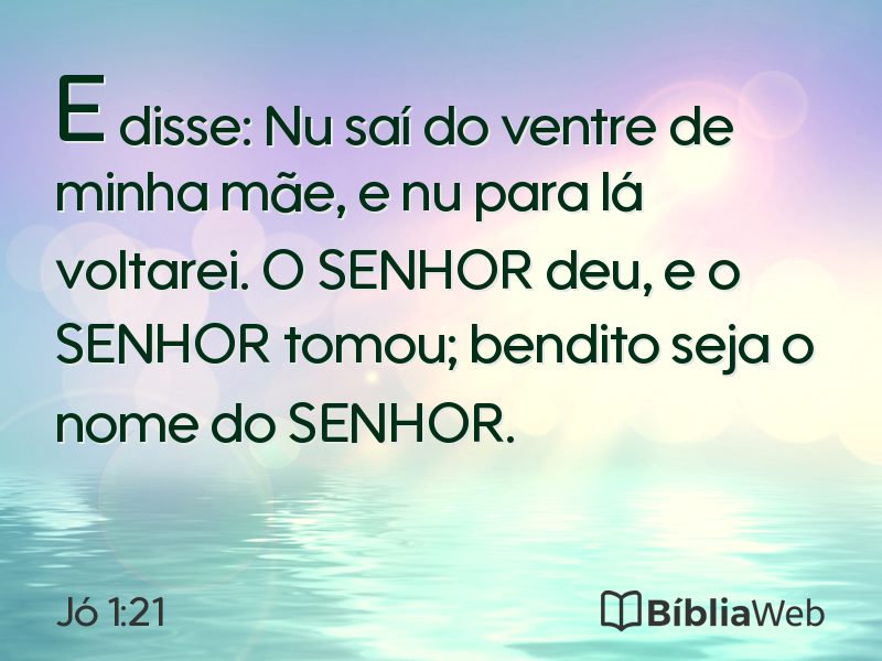 Jó 1:21 em imagem para compartilhar