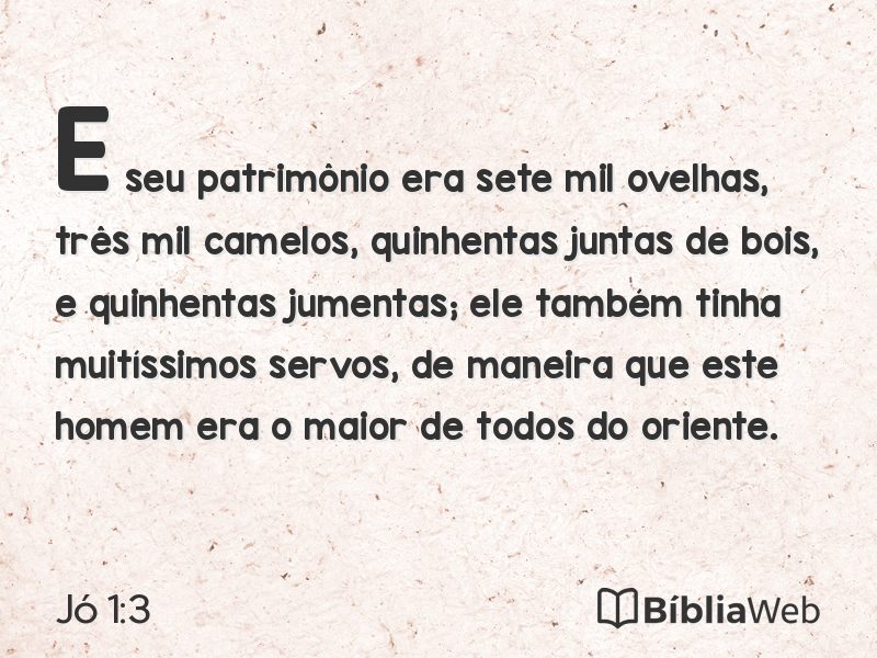 Jó 1:3 em imagem para compartilhar