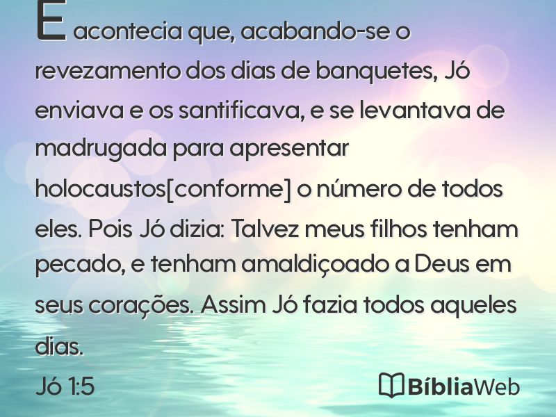 Jó 1:5 em imagem para compartilhar