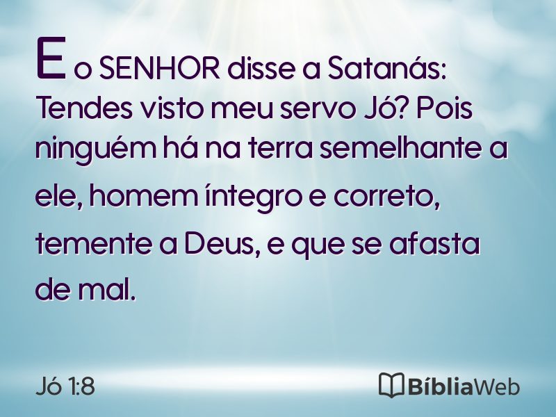 Jó 1:8 em imagem para compartilhar