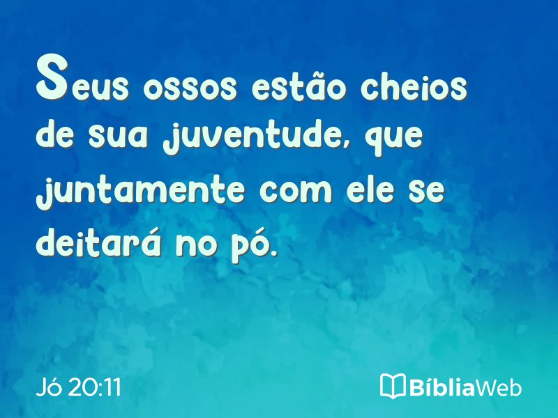 Jó 20:11 em imagem para compartilhar