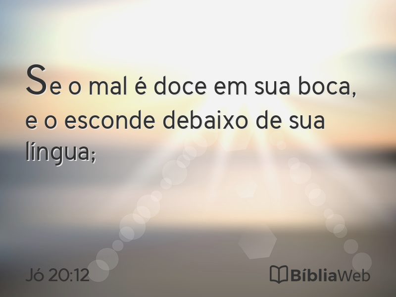 Jó 20:12 em imagem para compartilhar