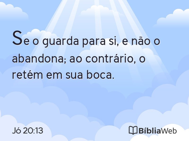 Jó 20:13 em imagem para compartilhar