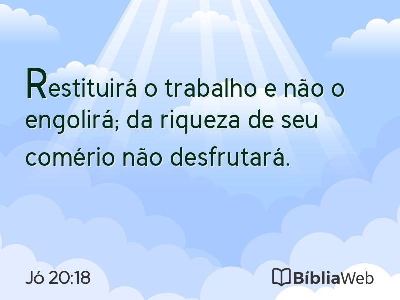 Jó 20:18 em imagem para compartilhar