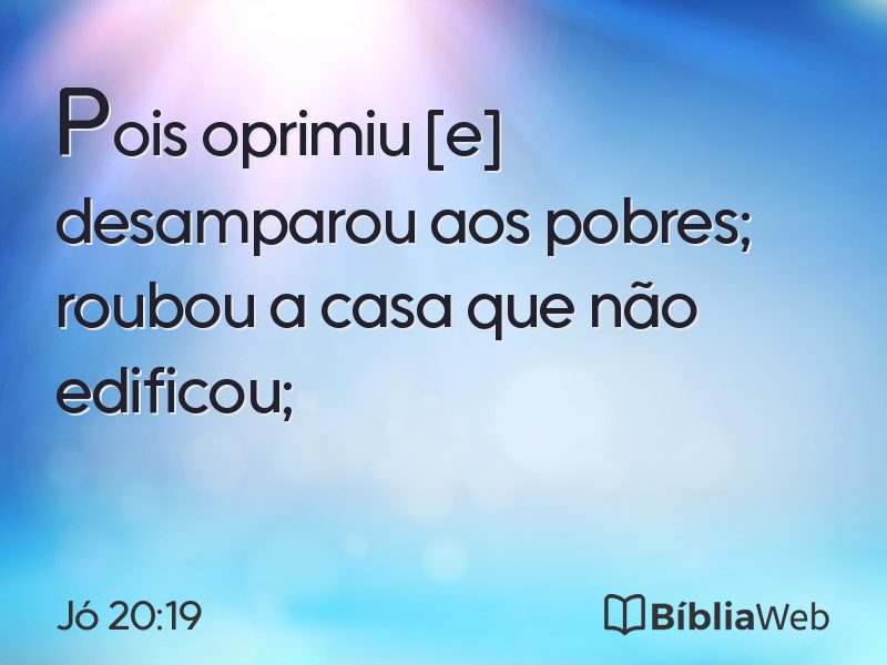 Jó 20:19 em imagem para compartilhar