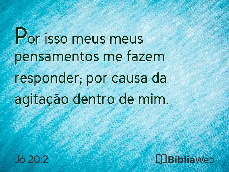 Jó 20:2 em imagem para compartilhar