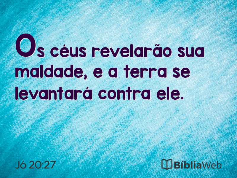 Jó 20:27 em imagem para compartilhar